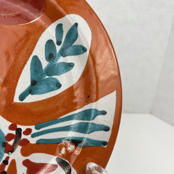 Vintage MCM Desimone Pottery Plate Abstract Rooster Italy Art 8.25 in 1960s - Picture 3 of 7